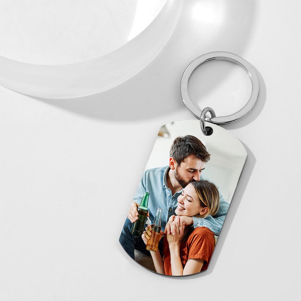 Custom Photo Key Chain Engraved Tag Keychain With Engraving Gifts - soufeelau