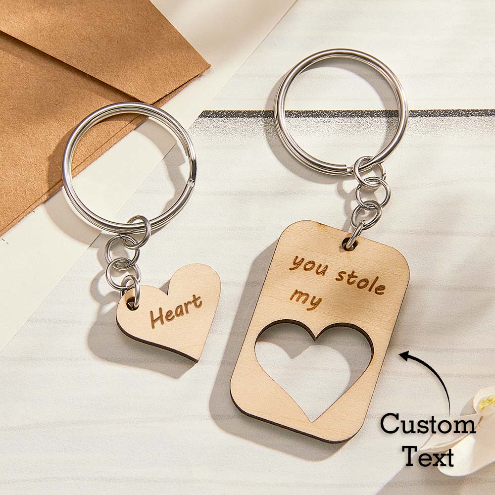 Custom Engraved Keychains Heart-shaped Creative Love Gifts - soufeelau