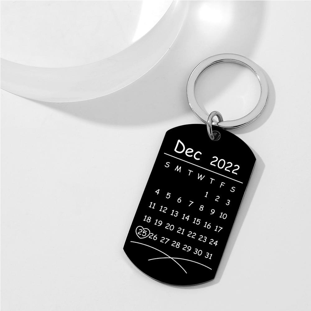 Custom Keychain Color Photo Calendar Keychain Tag Keychain Gift For Couples - soufeelau
