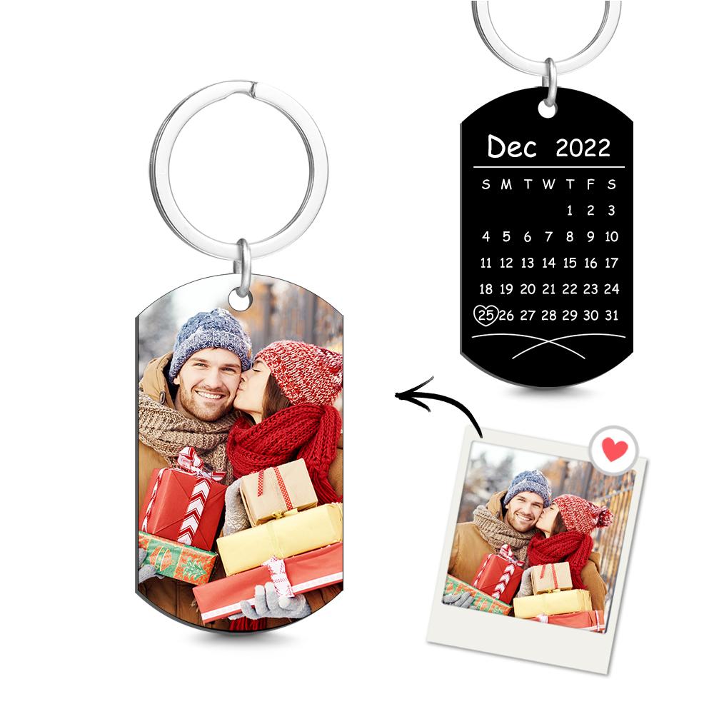 Custom Keychain Color Photo Calendar Keychain Tag Keychain Gift For Couples - soufeelau