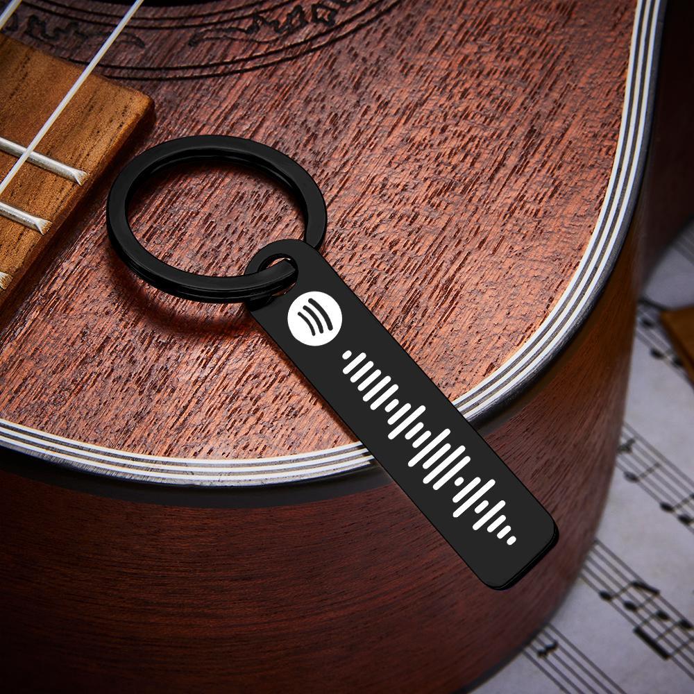 Personalized Music Scannable Code Keyring Custom Spotify Keychain