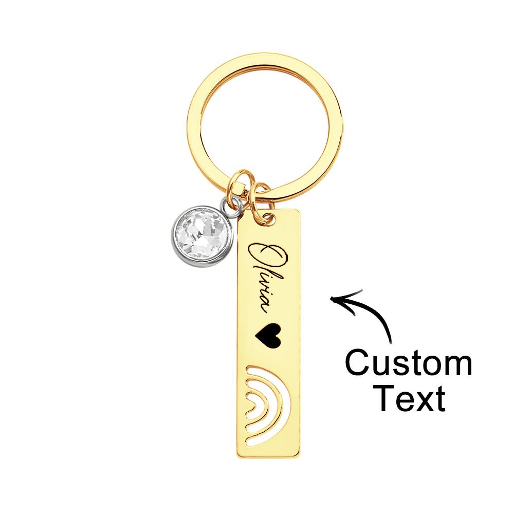 Custom Engraved Keychain Creative Rainbow Unique Gifts - soufeelau
