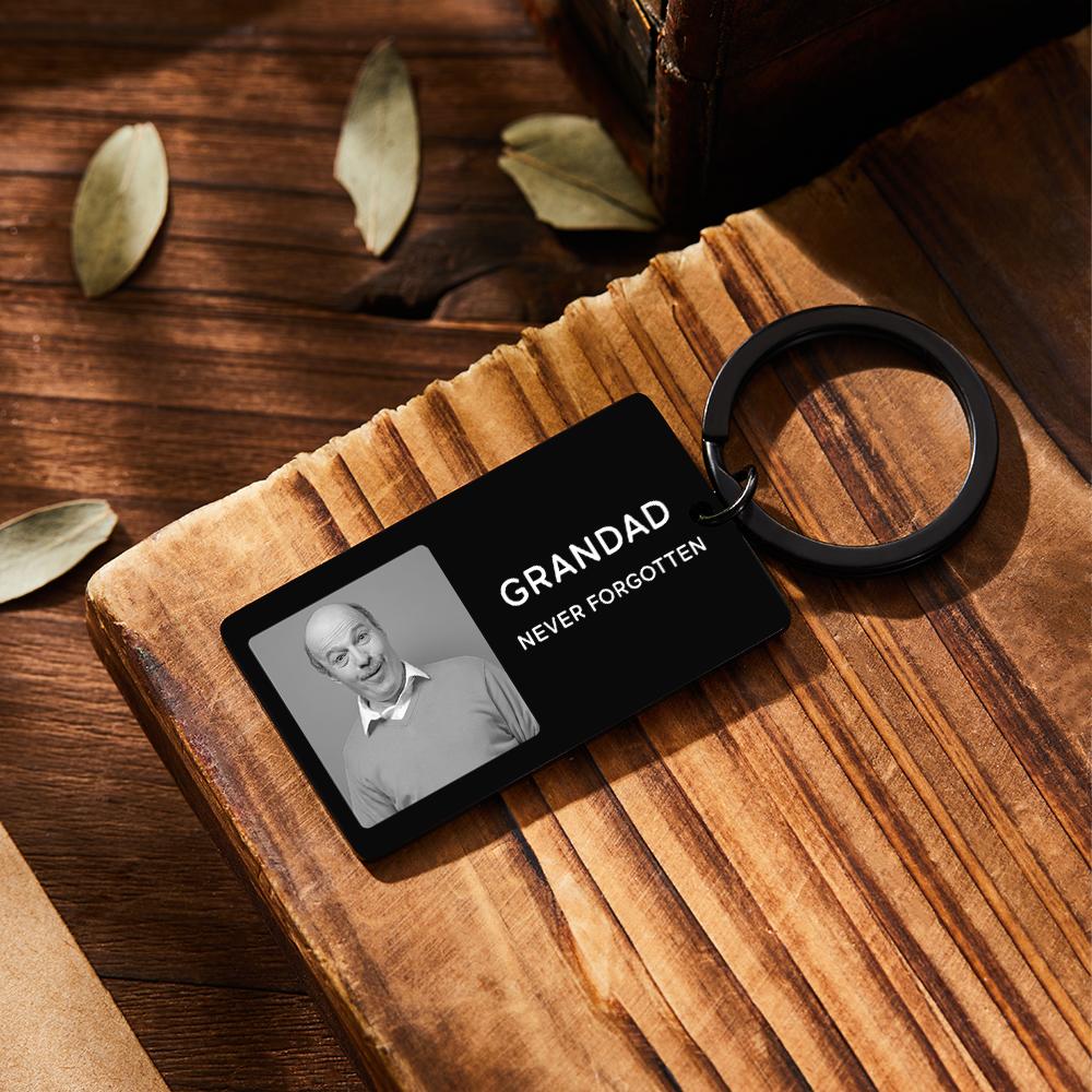 Custom Photo Keychain With Your Text Key Chain Gifts For Memorial Person - soufeelau