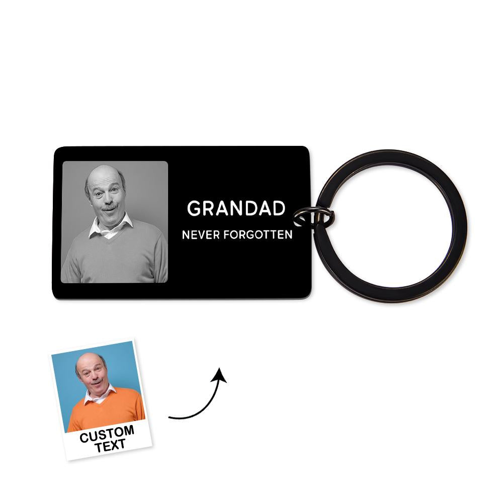 Custom Photo Keychain With Your Text Key Chain Gifts For Memorial Person - soufeelau
