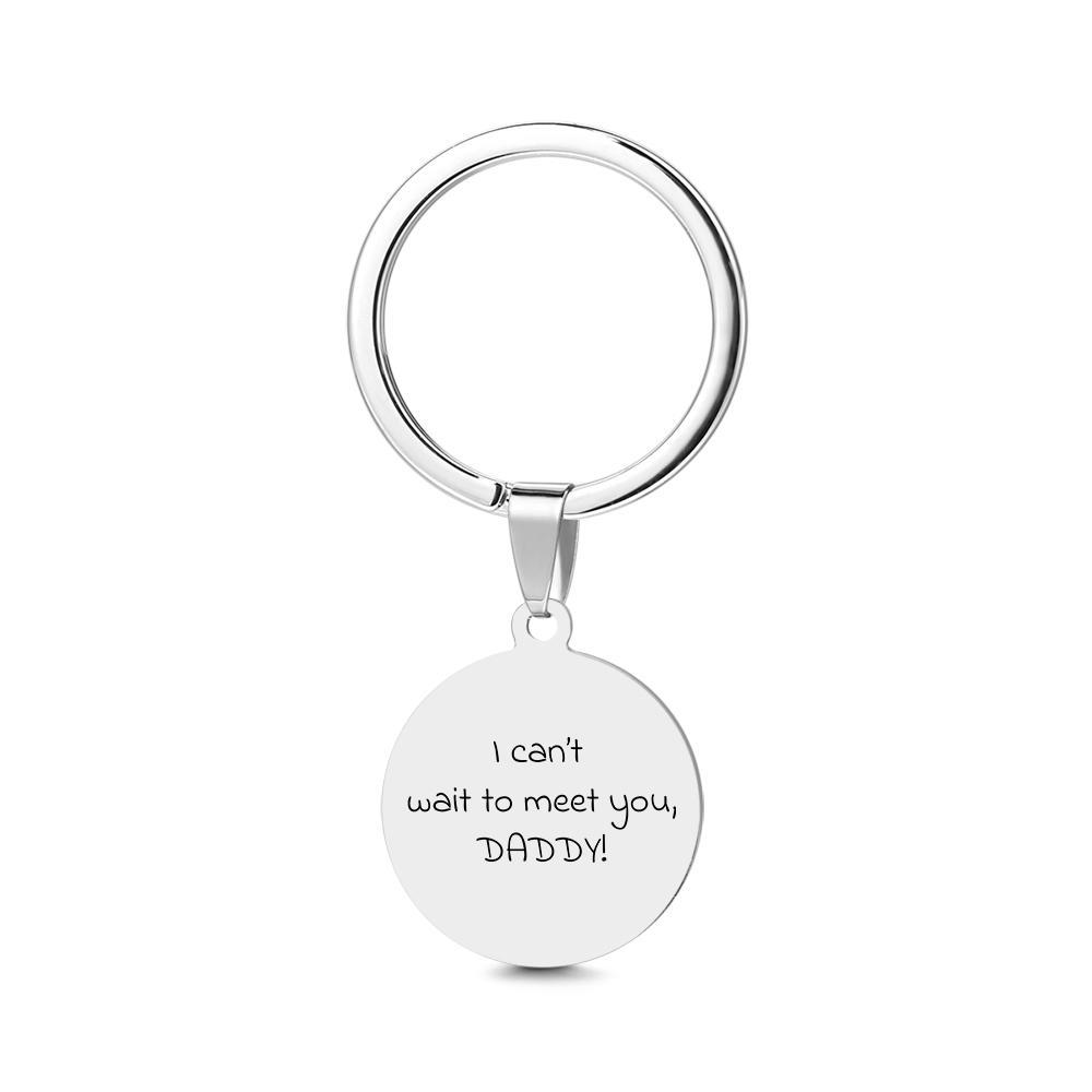 Daddy to Be Keychain Sonogram Ultrasound Baby Announcement New Dad Gift for Him Pregnancy Photo from Tummy - soufeelau