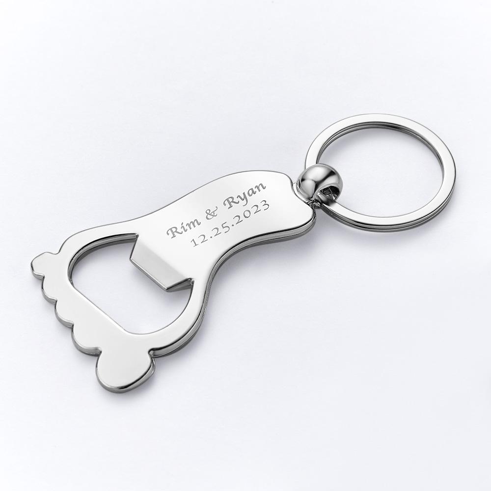 Personalized Baby Toe Shaped Keychain Bottle Openers for Baby Shower Celebration - soufeelau