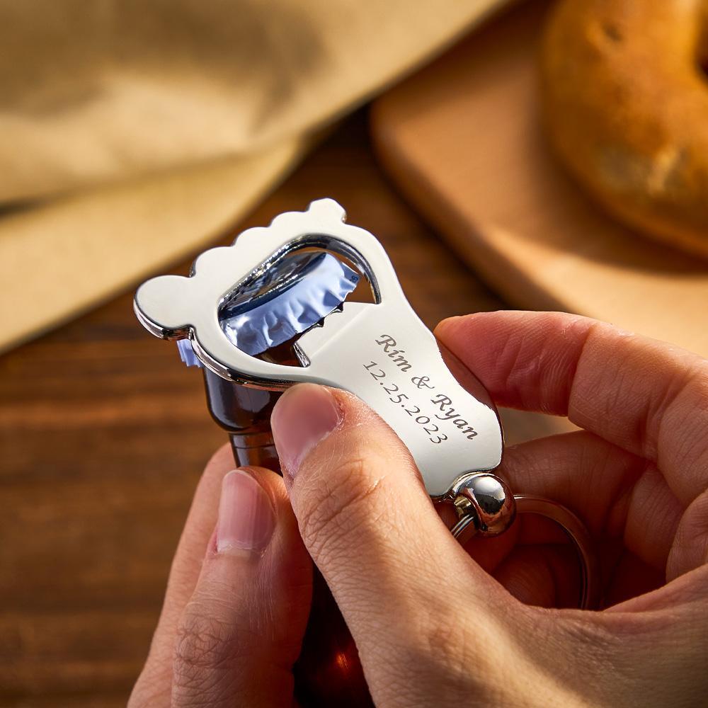 Personalized Baby Toe Shaped Keychain Bottle Openers for Baby Shower Celebration - soufeelau