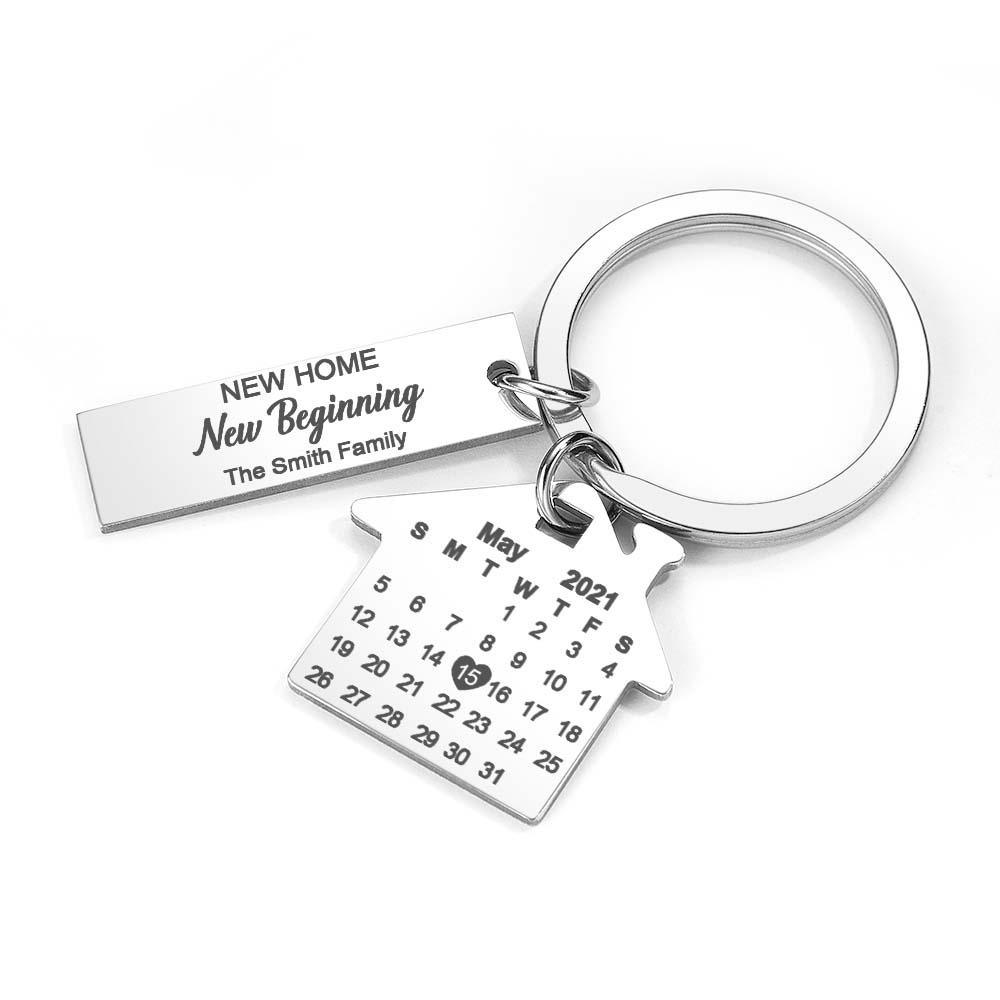 New Home New Beginning New Memories Personalized Calendar Keychain Gifts for Friends - soufeelau