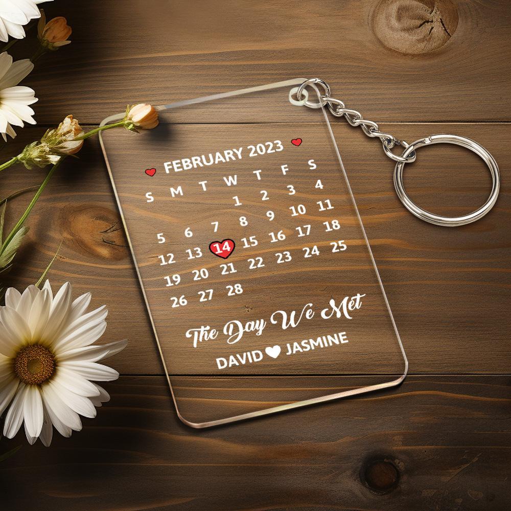 Custom Calendar Keychain Acrylic Keychain Special Date Keychain Gifts For Memorable Members - soufeelau