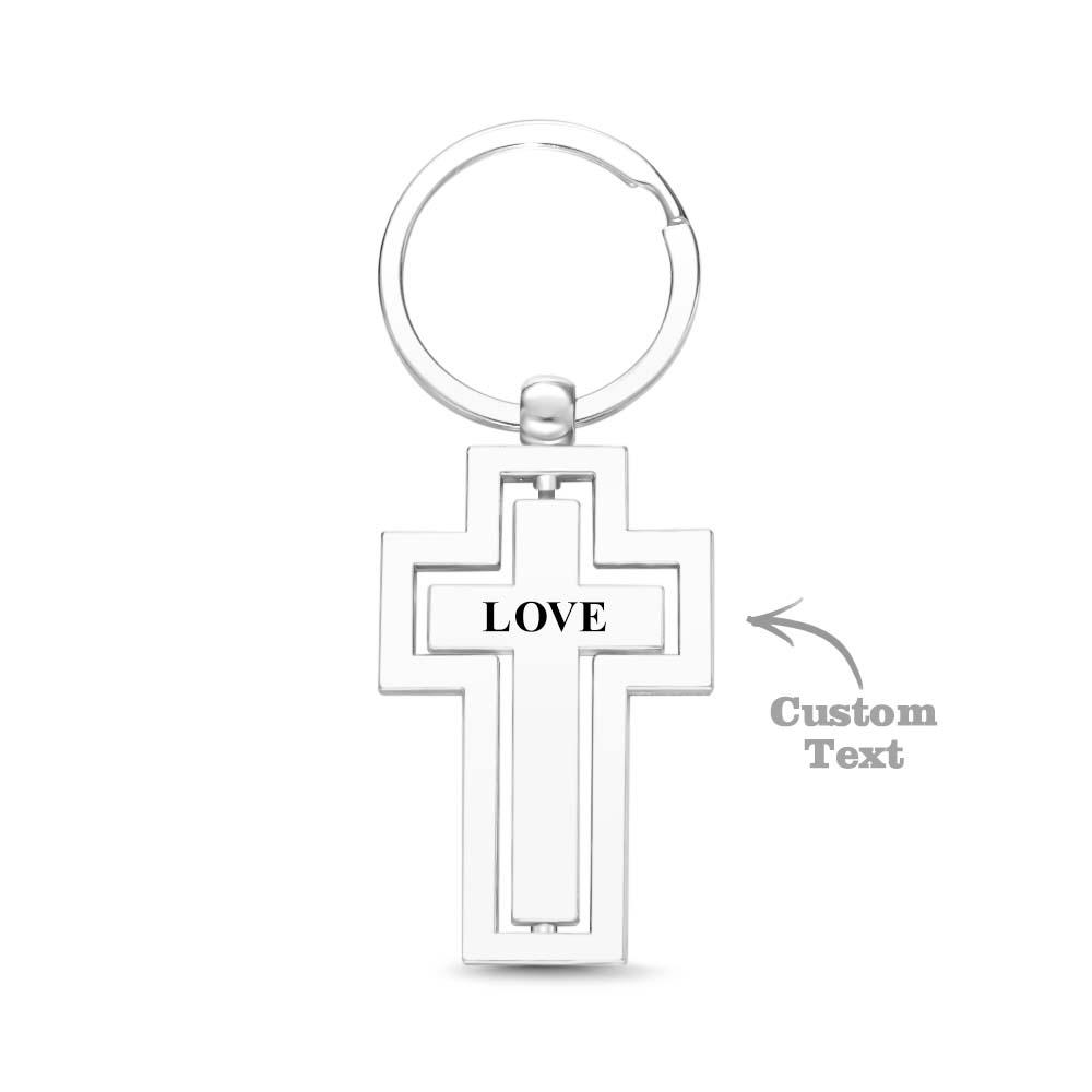 Personalized Engraved Swivel Cross Keychain Gift for Christian Family Custom Lord's Prayer Gift - soufeelau