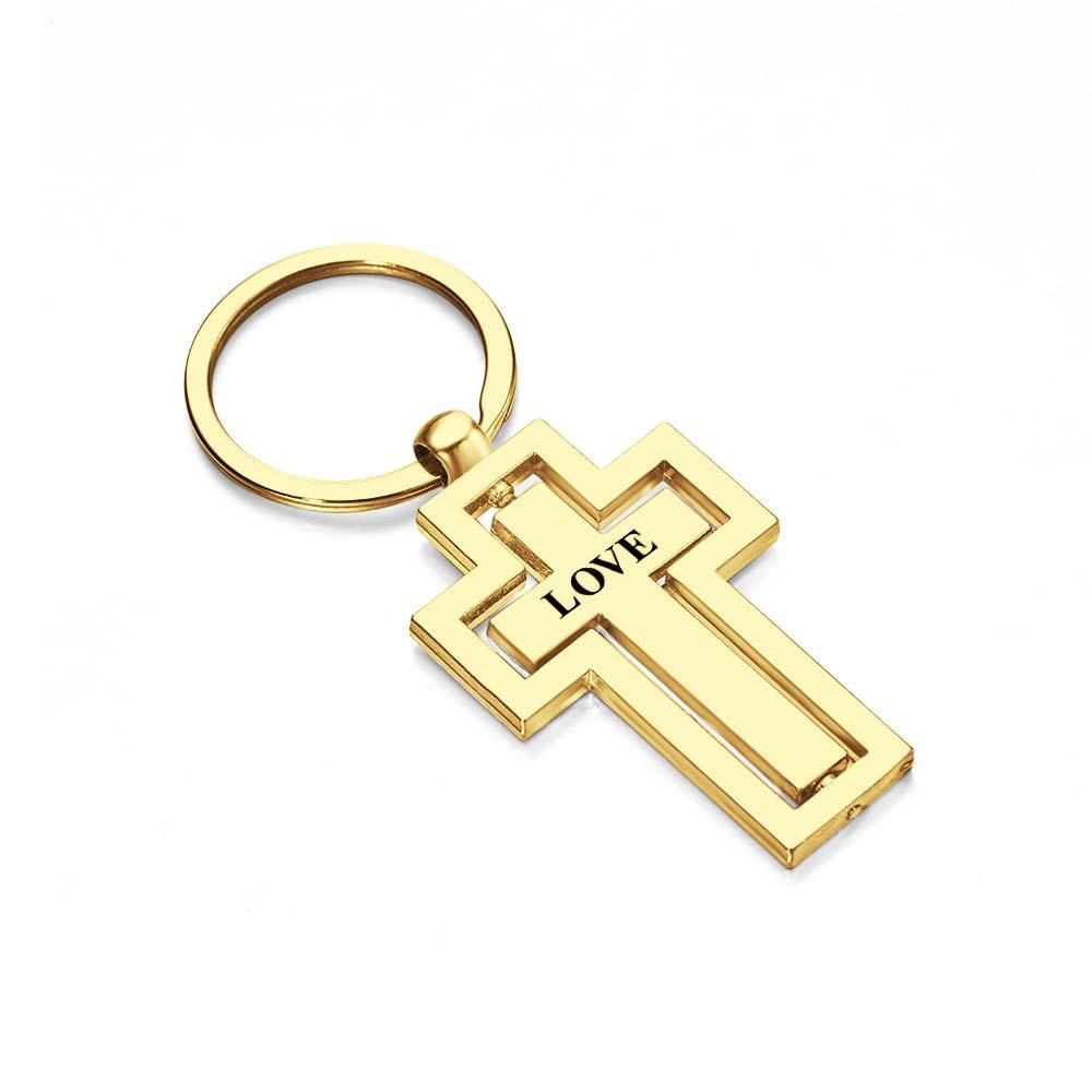 Personalized Engraved Swivel Cross Keychain Gift for Christian Family Custom Lord's Prayer Gift - soufeelau