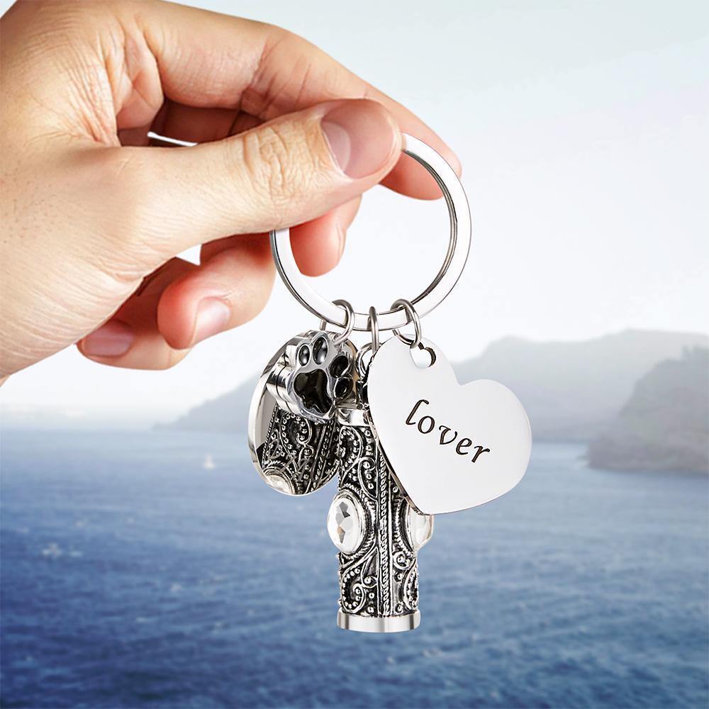 Engraved Pet urn keychain Pet memorial keychain - soufeelus