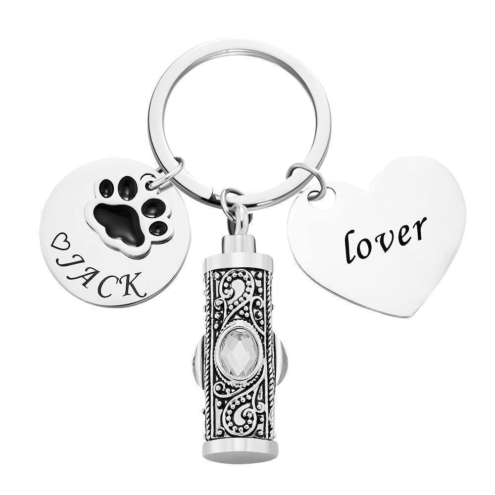 Engraved Pet urn keychain Pet memorial keychain - soufeelus