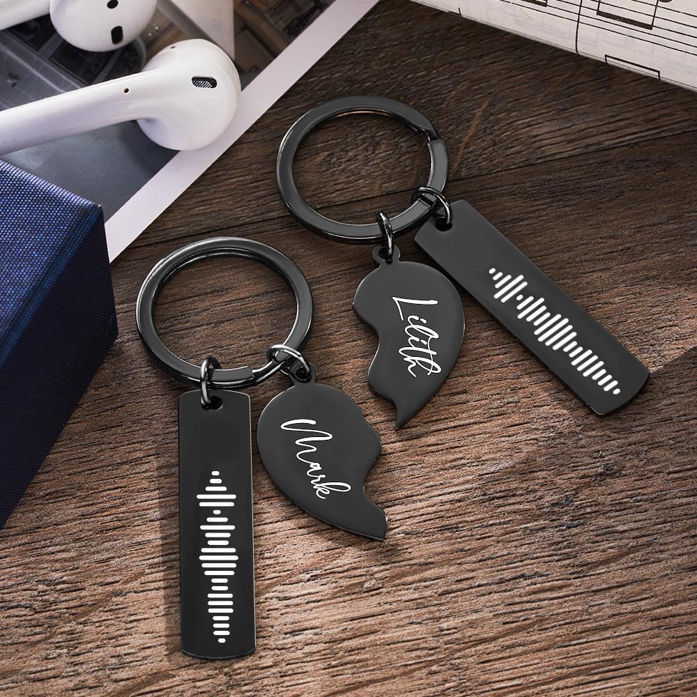 Personalized Spotify Code Keychain Custom Name in Heart Shape Keychain for Her