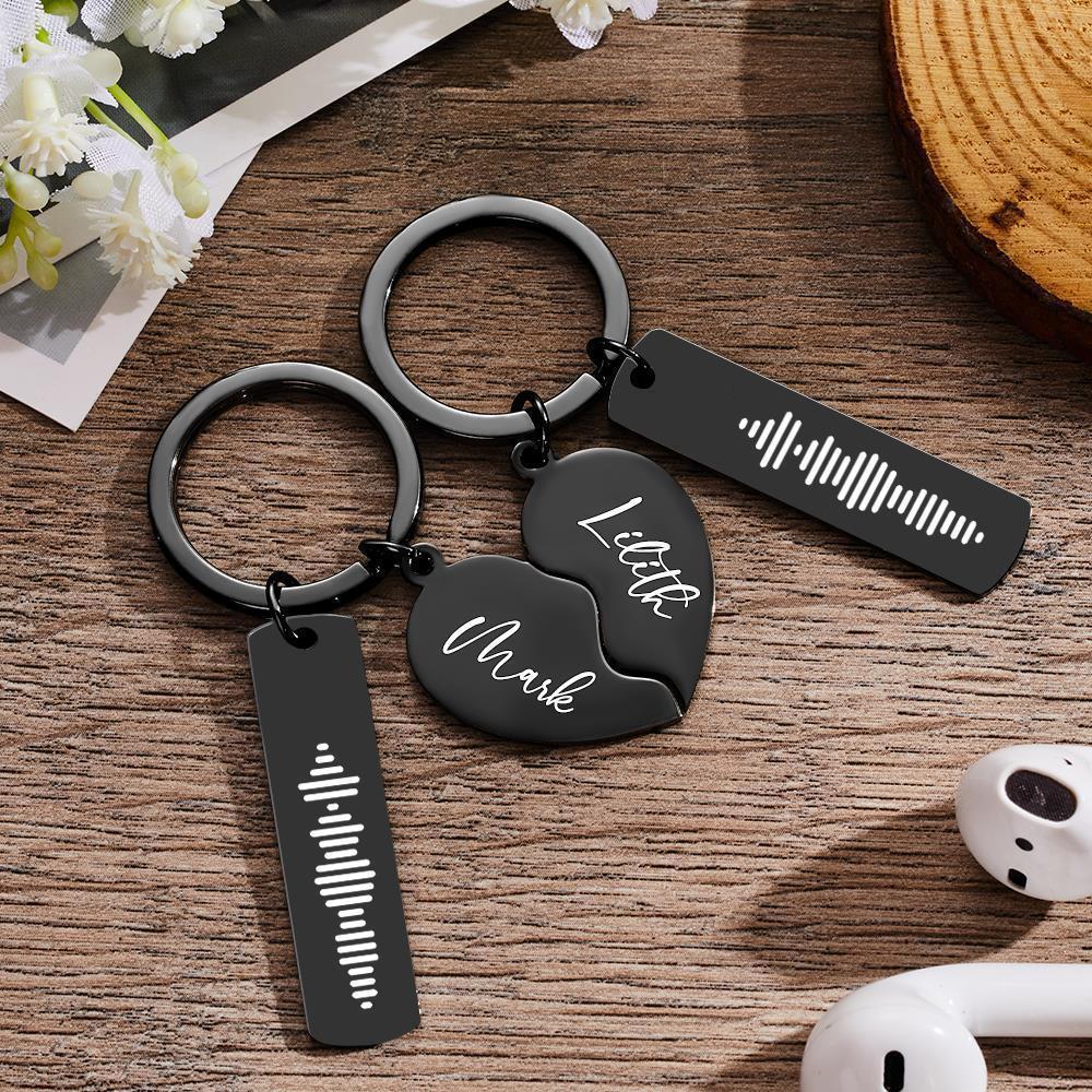 Personalized Spotify Code Keychain Custom Name in Heart Shape Keychain for Her