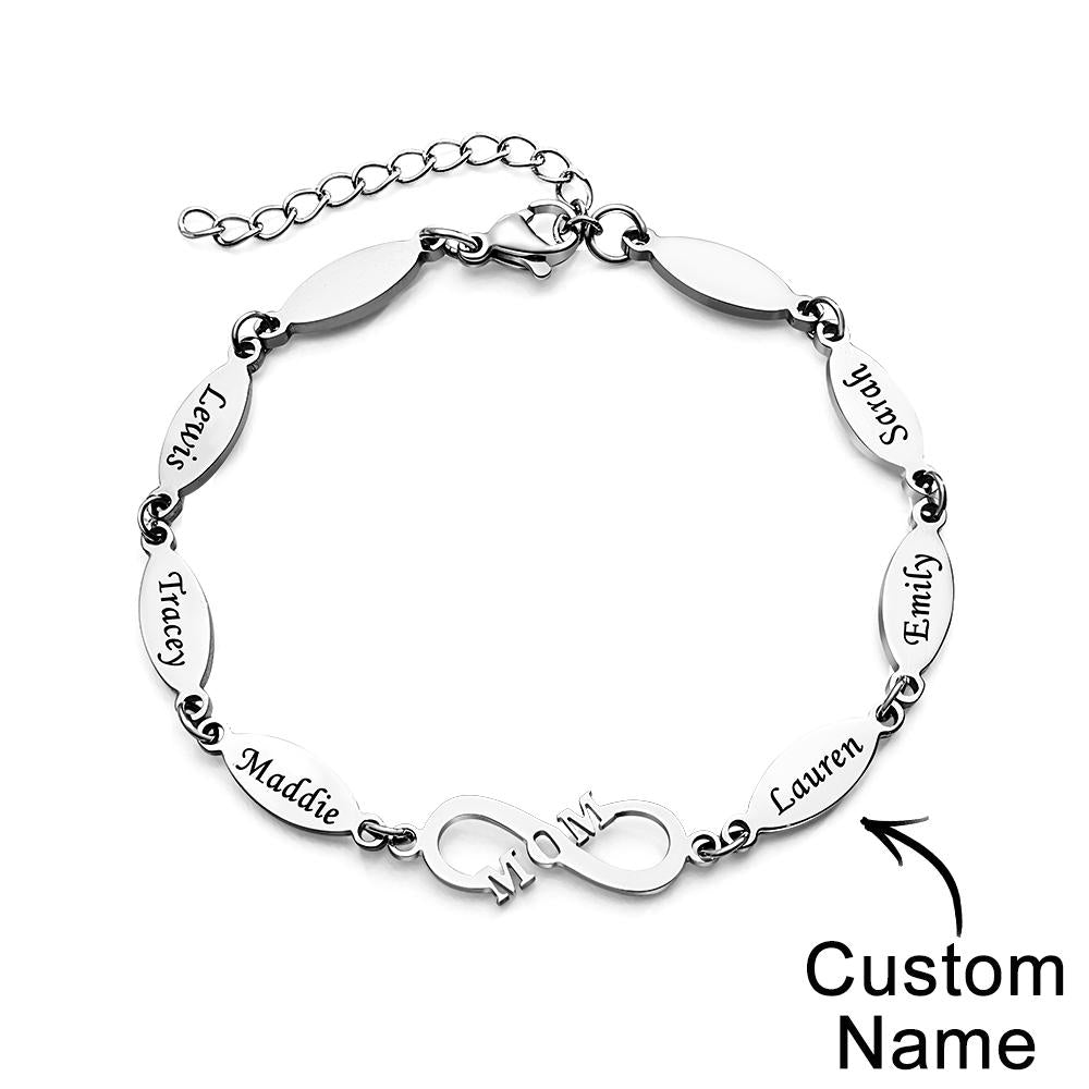 Personalized Mom Bracelet Charming Engraved Bracelet Mother's Day Gifts - soufeelau