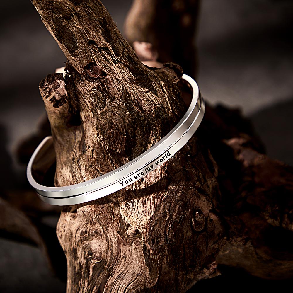 Personalized Engraved Bracelet Vintage Men's Bracelet Father's Day Gift - soufeelau