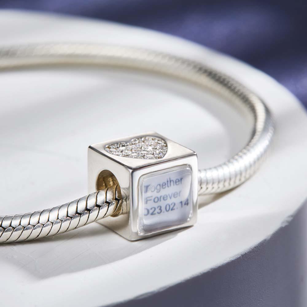 Custom Photo Engraved Charm Square Heart Diamond Romantic Gifts for Christmas - soufeelau