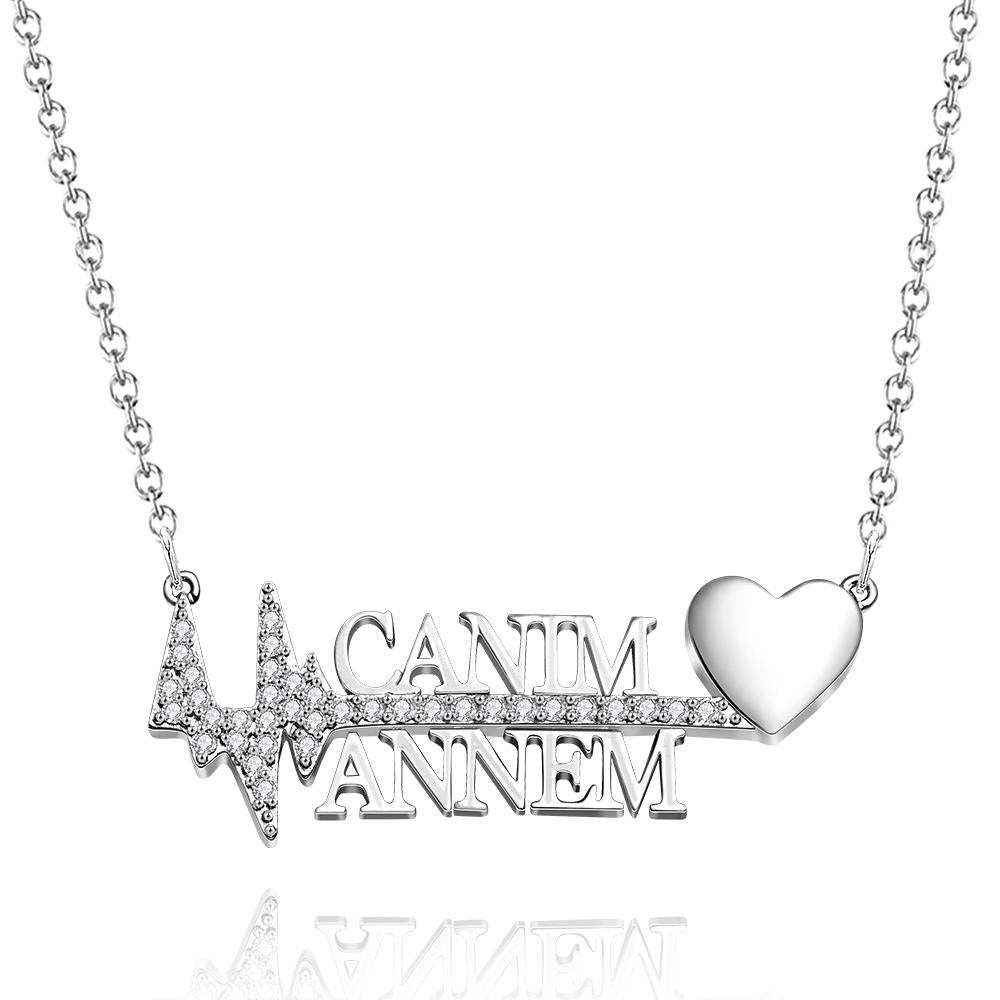 Personalized Heartbeat Name Necklace Creative Love Pendant Jewelry Gifts for Her
