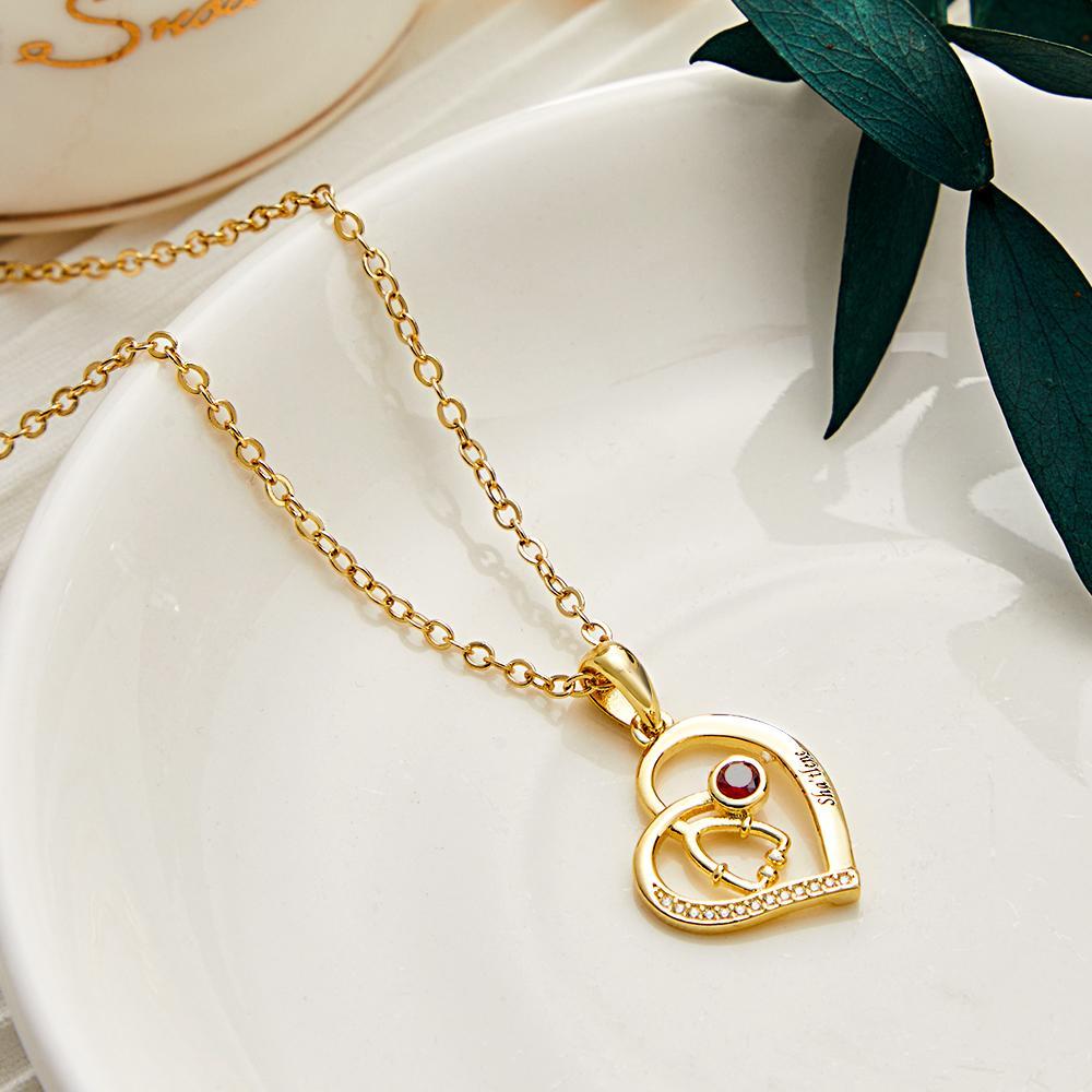Stethoscope Birthstone Necklace Personalized Engraved Jewelry Nurse Gift - soufeelau