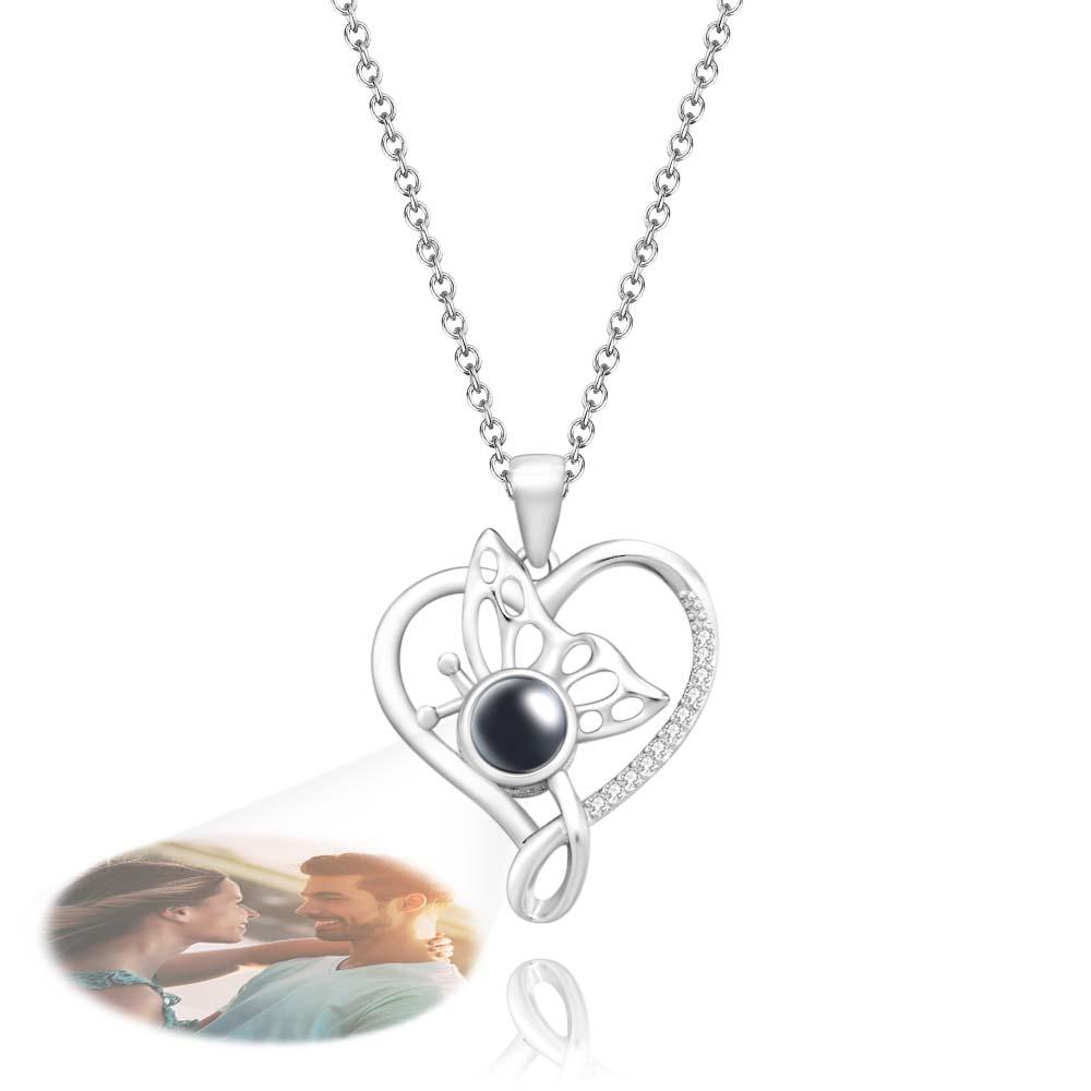 Custom Photo Projection Necklace Creative Butterfly Unique Gifts - soufeelau
