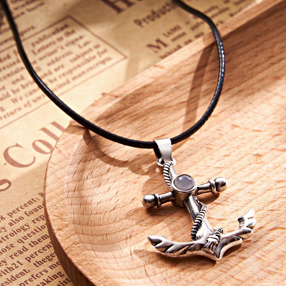 Custom Projection Necklace Creative Anchor Couple Gifts - soufeelau