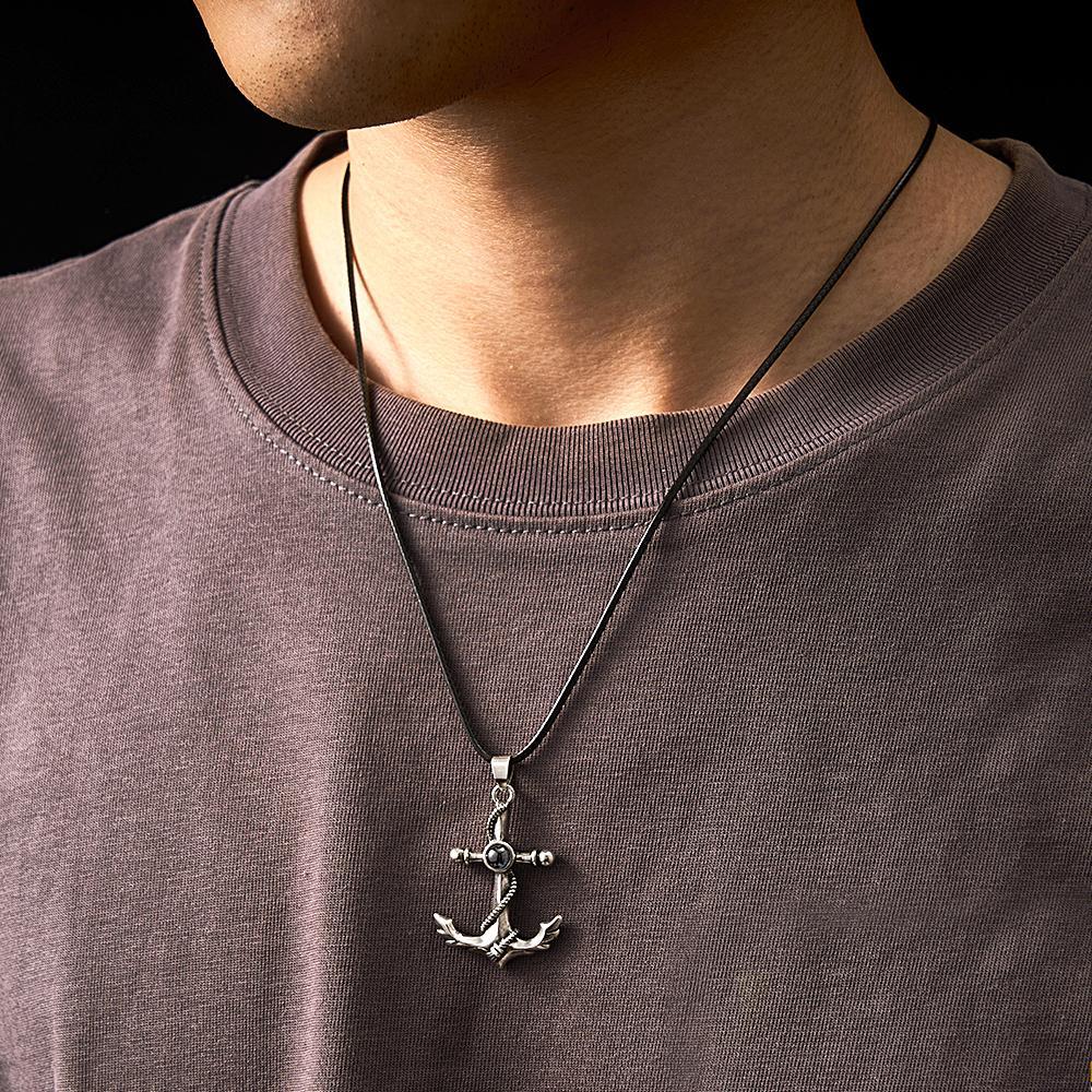 Custom Projection Necklace Creative Anchor Couple Gifts - soufeelau