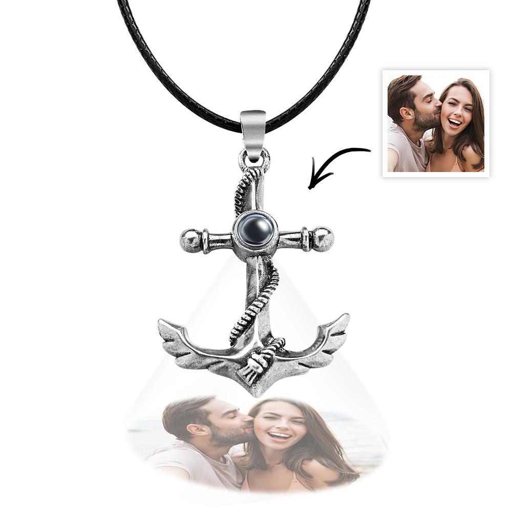 Custom Projection Necklace Creative Anchor Couple Gifts - soufeelau