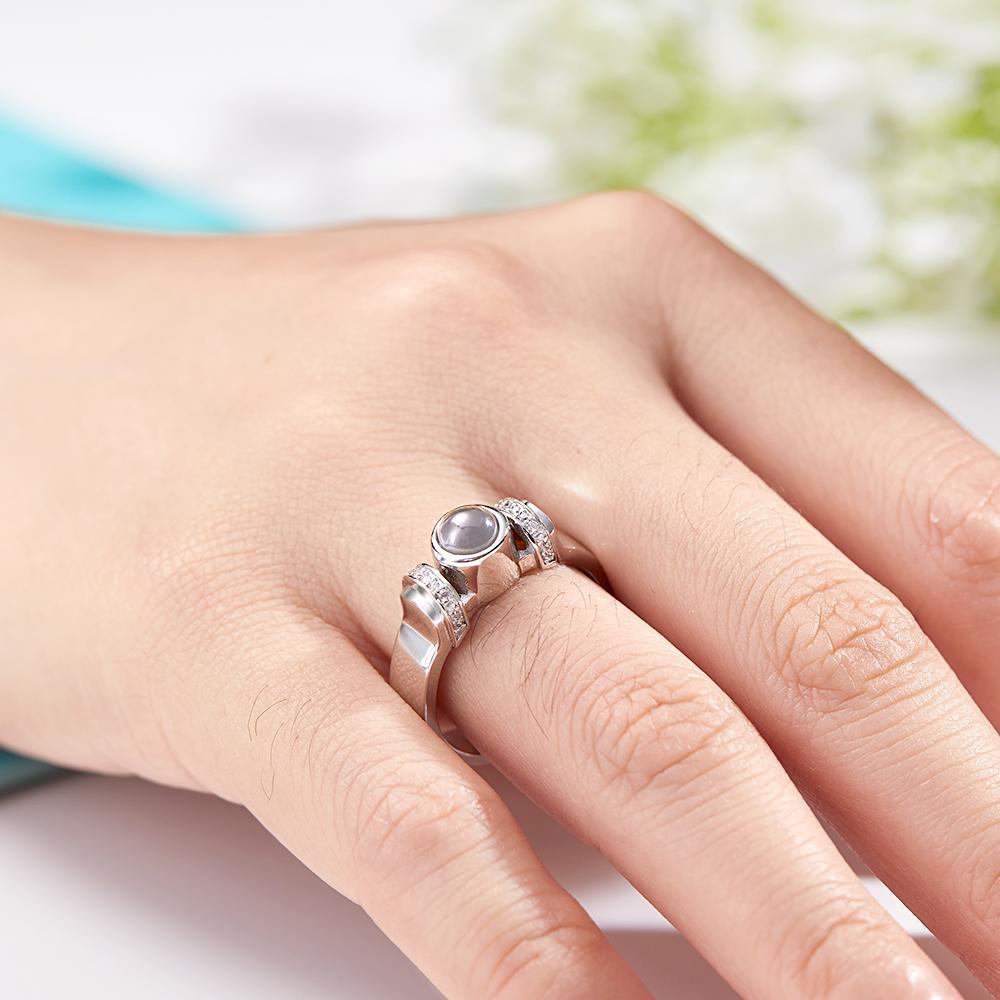 Personalized Photo Projection Ring Simple Elegant Jewelry For Her - soufeelau