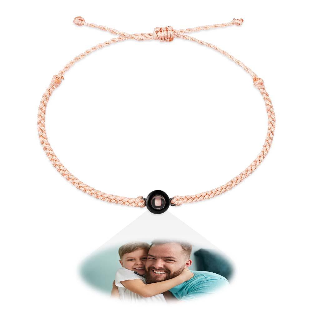 Custom Photo Projection Bracelets Simple Woven Father's Day Gifts