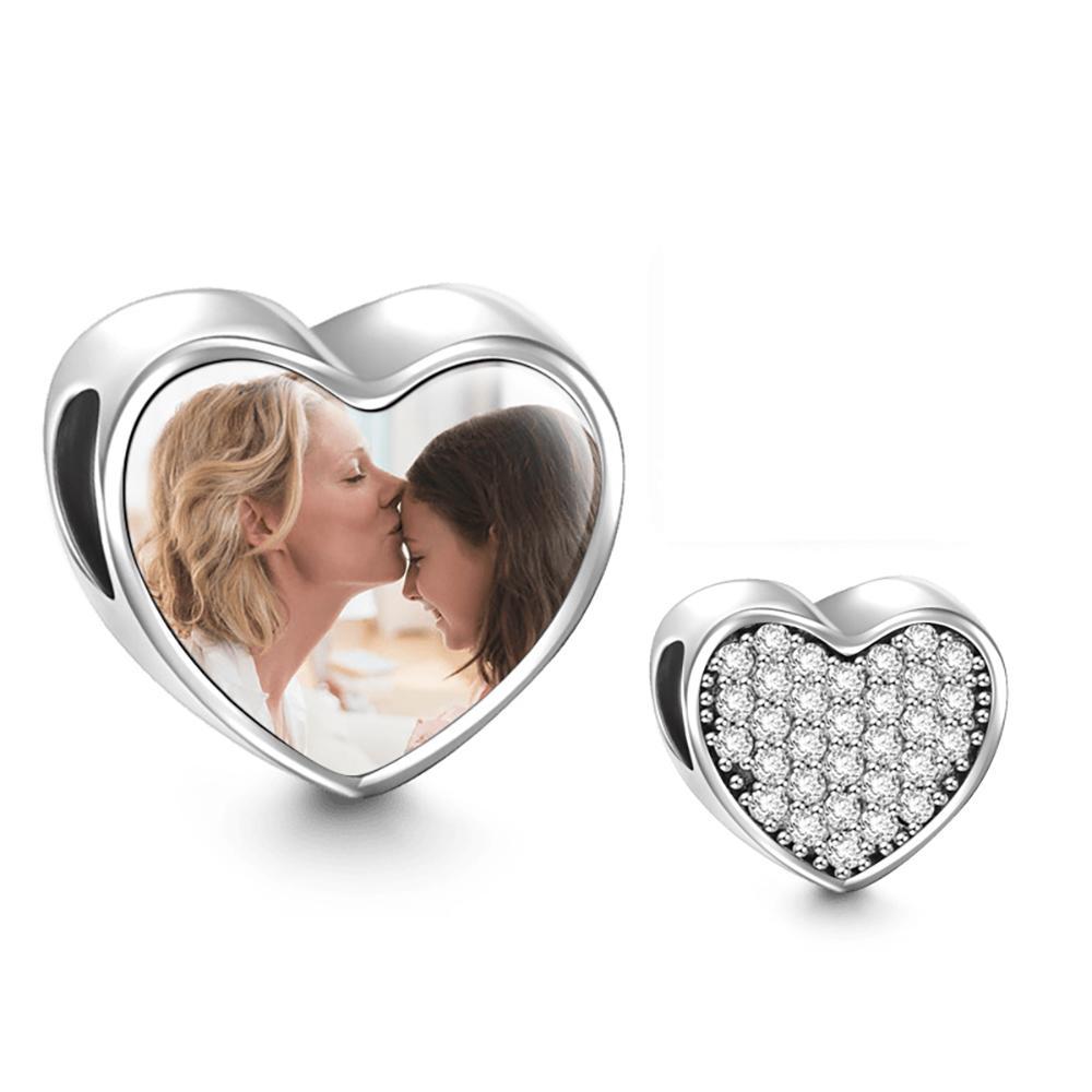 Pave CZ Heart Photo Charm