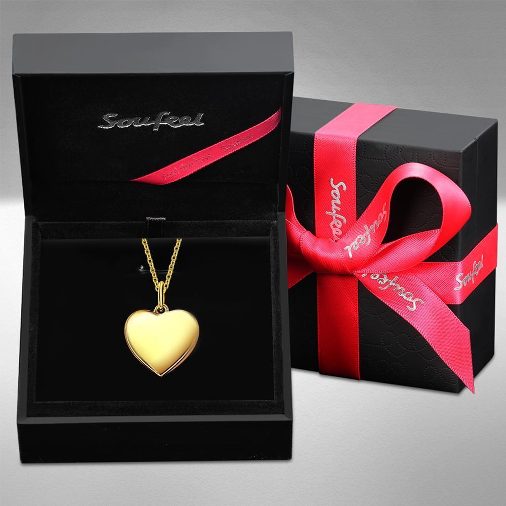 Engraved Heart Photo Locket Necklace 14k Gold Plated - Daily Mail Recommended