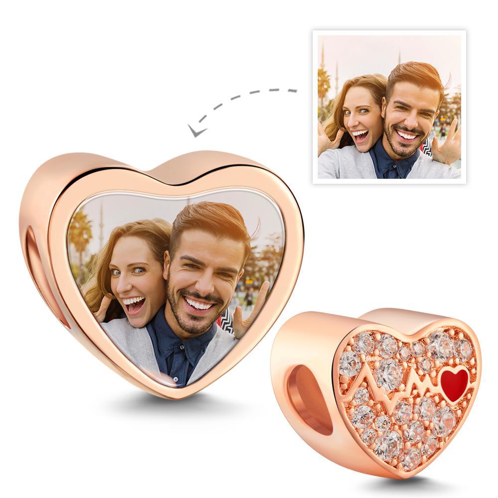 Custom Photo Charm Heartbeat Symbol Romantic Commemorative Gifts - soufeelau