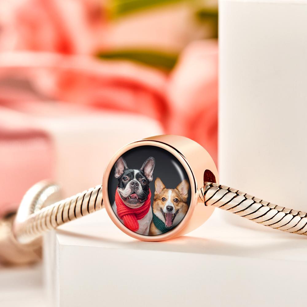 Custom Photo Charm Pet Paws Rose Gold Charm Gift for Pet Lover - soufeelau