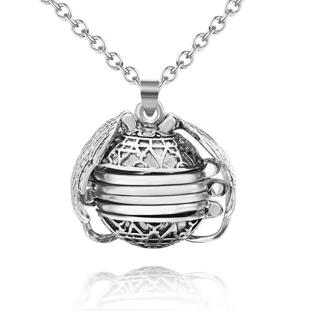 Expanding Photo Locket Photo Necklace Pendant Ball Locket for Women Girls Graduation Jewellery Antique Silver Color