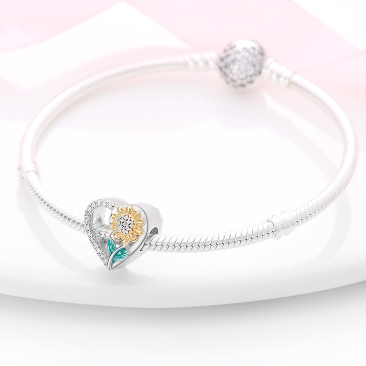 Sunflower Elegant Heart Charm Mother's Day Gifts - soufeelau