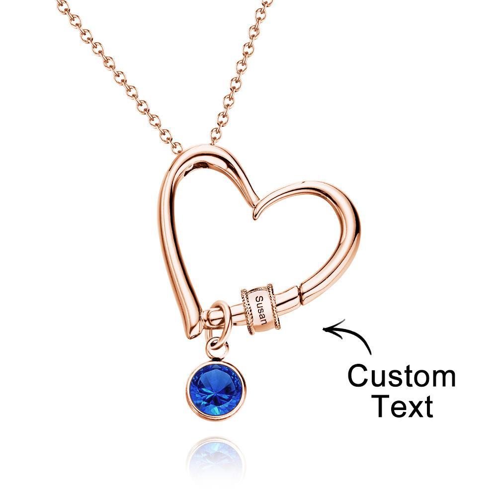 Heart Necklace with Engraved Beads Personalized Charming Necklace for Mom - soufeelau