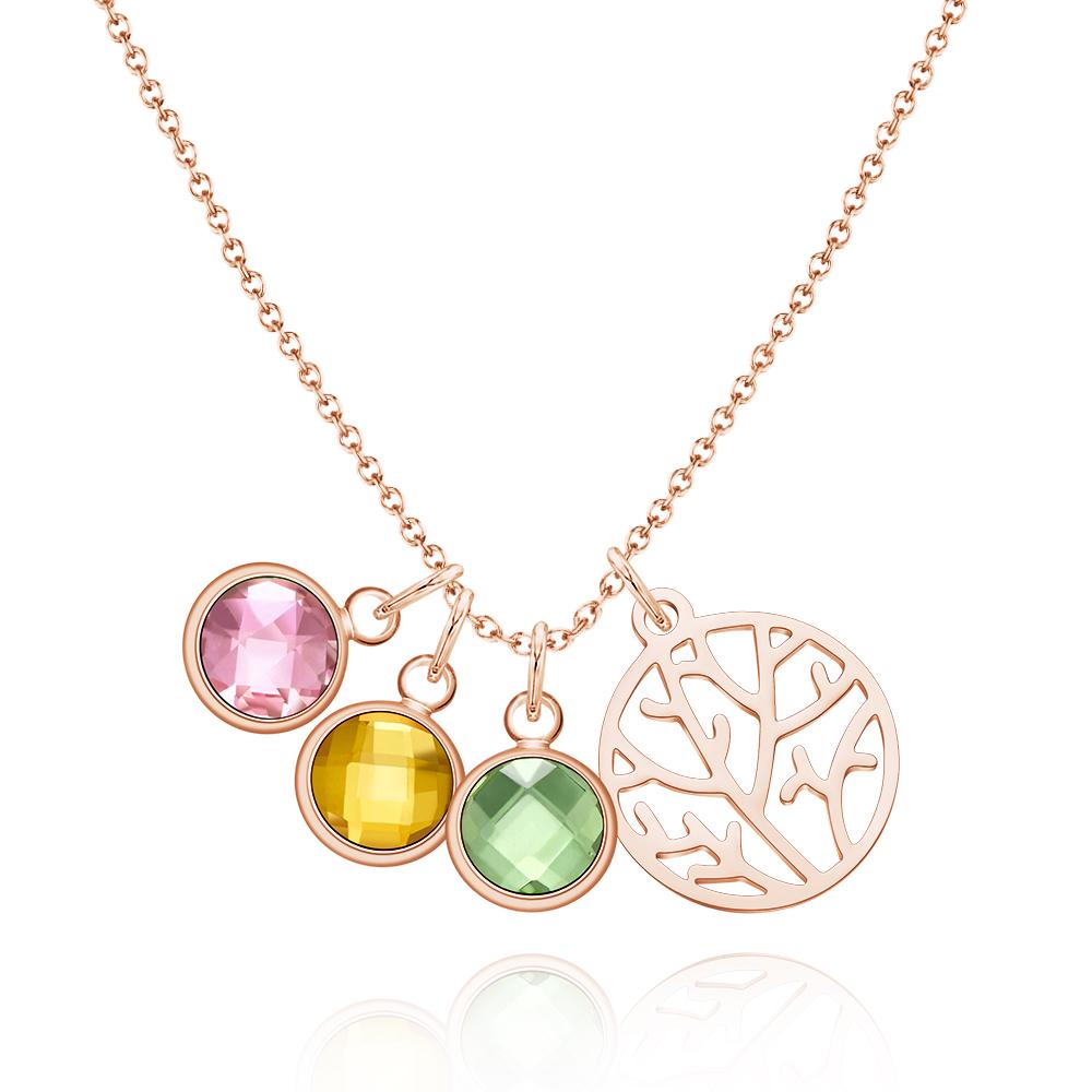 Custom Birthstone Necklace Family Tree Creative Gifts - soufeelau