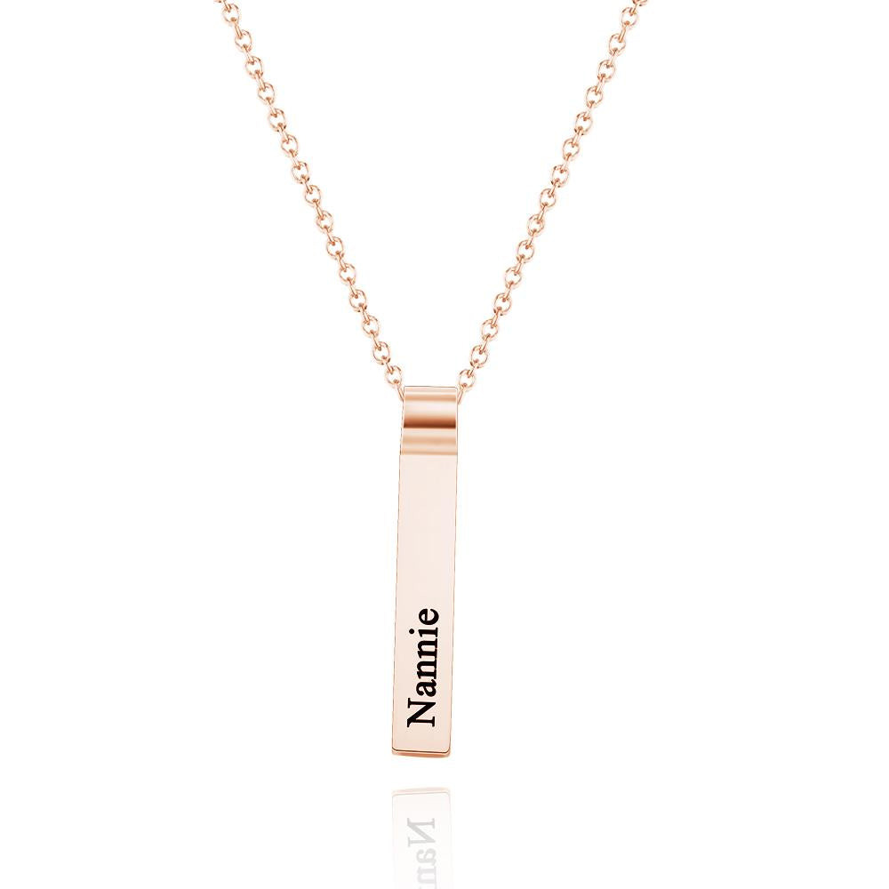 Custom Engraved Vertical 1-5 Names Necklace Stylish Personalized Pendant for Her