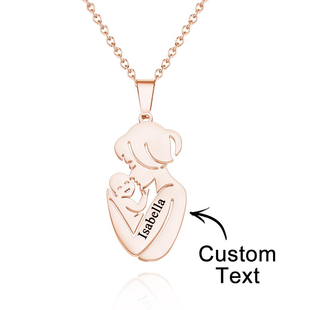 Custom Engraved Mother Baby Necklace Personalized Family Jewelry Gifts for Mother - soufeelau