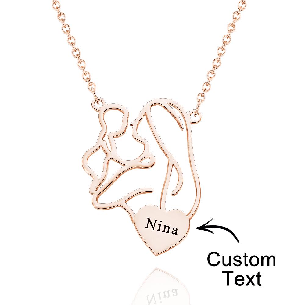 Engraved Mom Baby Necklace Personalized Mommy Necklace Family Jewelry Gifts for Mother - soufeelau