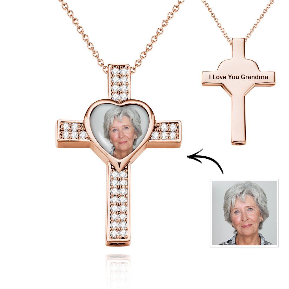 Personalized Hip Pop Necklace for Ashes of loved one with Memorial Photo and Text - soufeelau