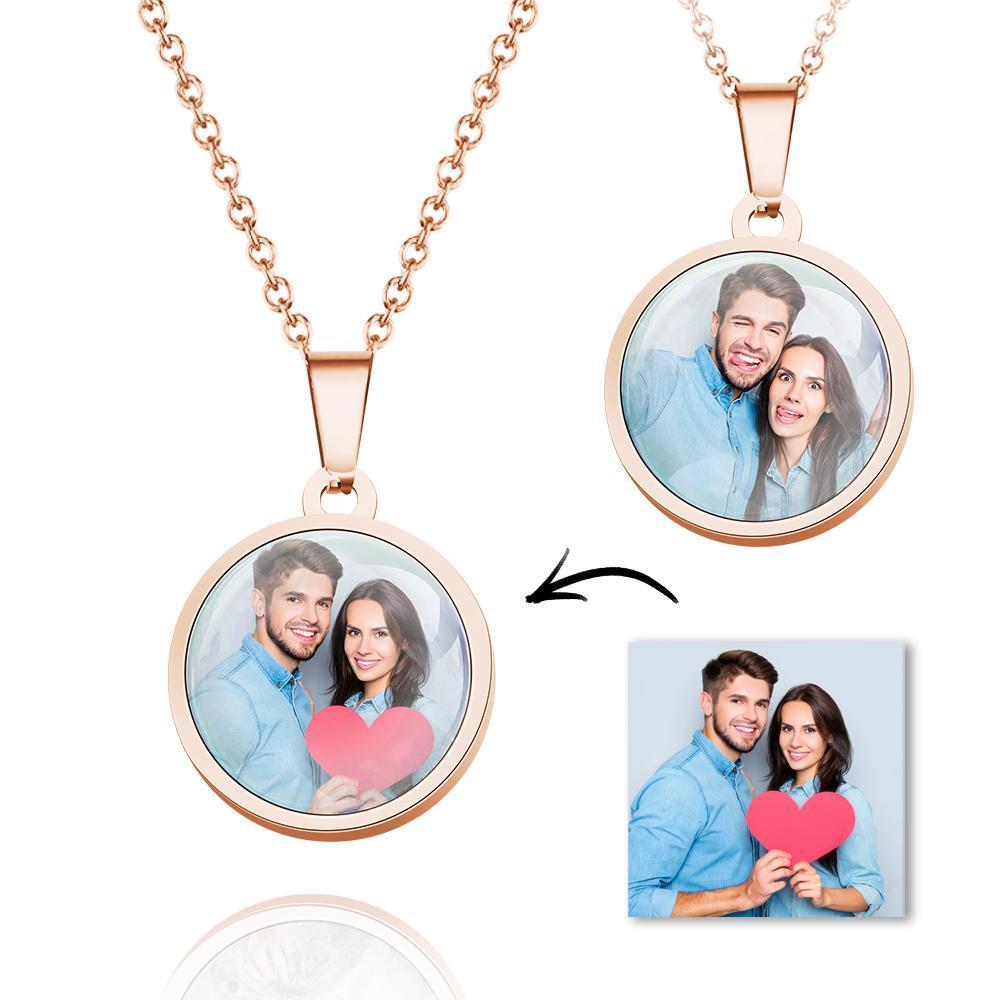 Custom Photo Double Sided Image Transfer Necklace A Christmas Gift For Her