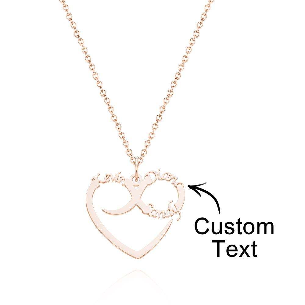 Custom Engraved Necklace Heart Shaped Swash Lettering Romantic Gifts - soufeelau