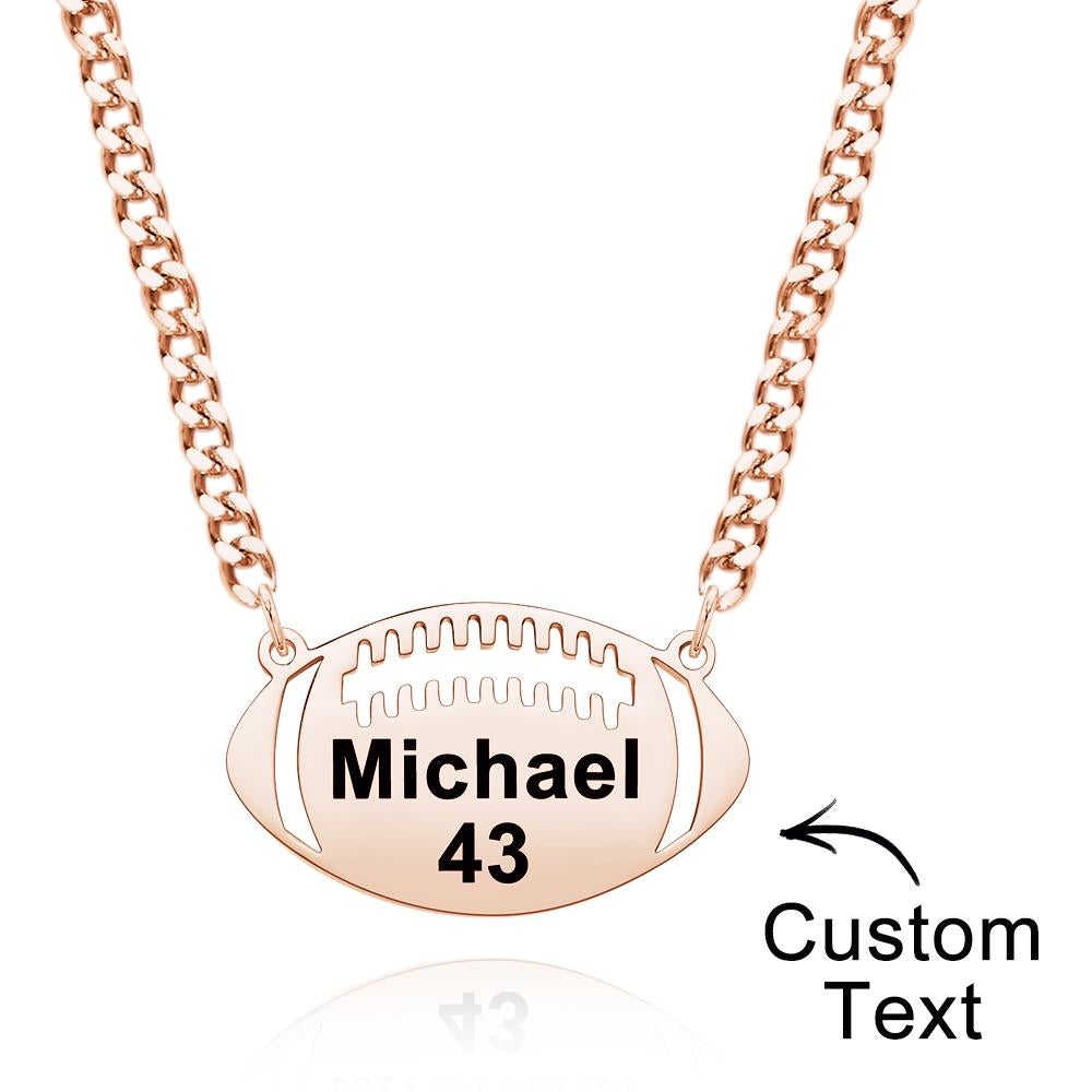 Custom Engraved Football Name Necklace Give Him Jewelry Gift - soufeelau
