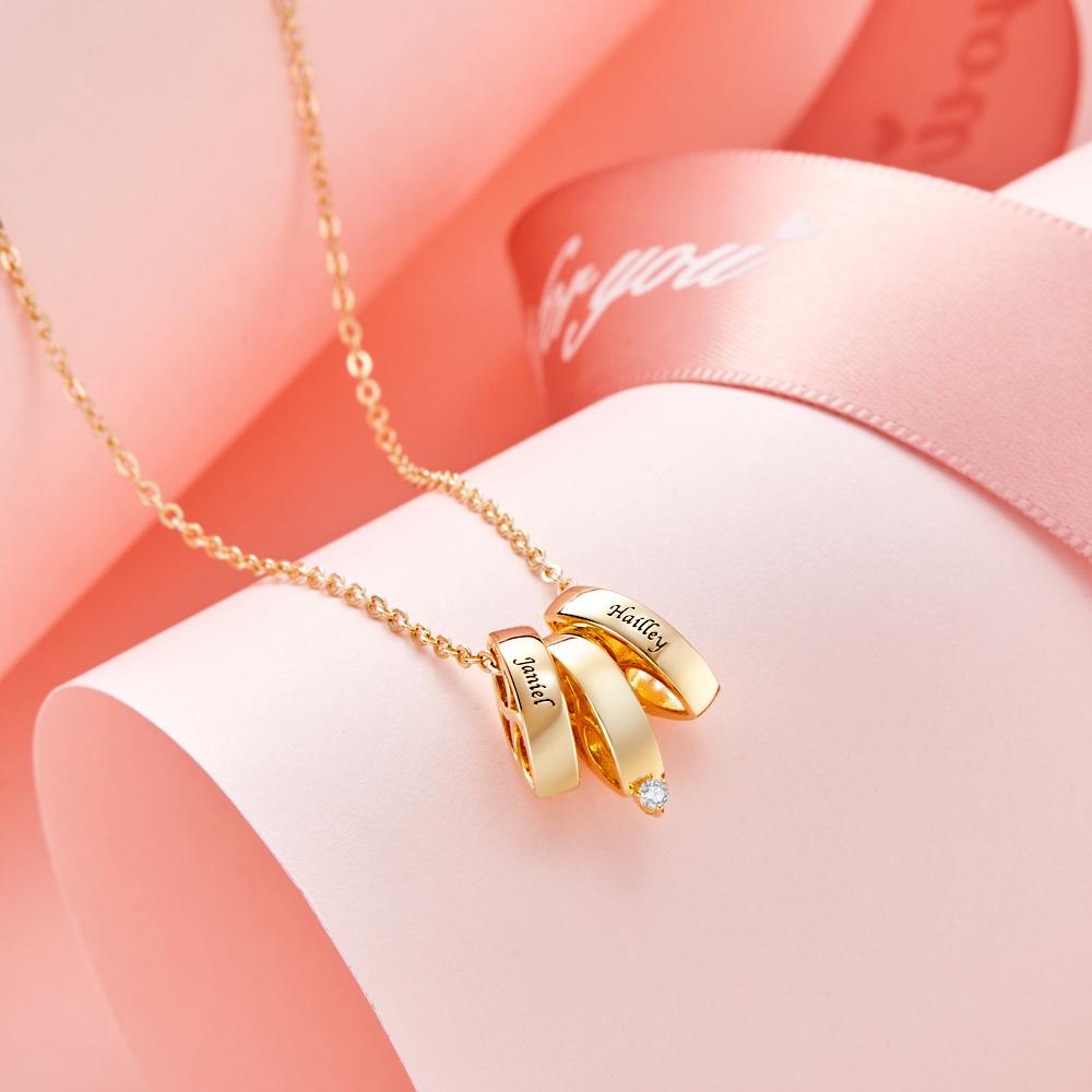Custom Engraved Necklace Rhinestone Love Gifts - soufeelau