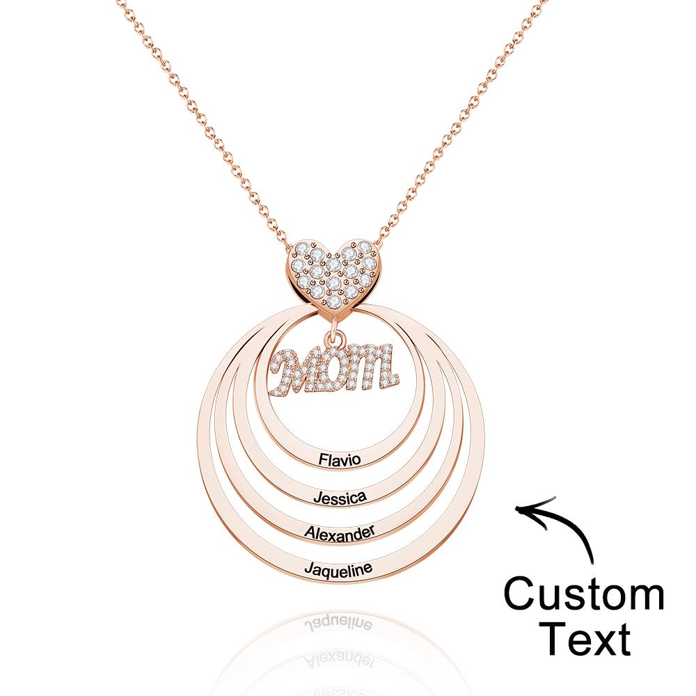 Custom Engraved Necklace Simple Circularity Family Gifts - soufeelau