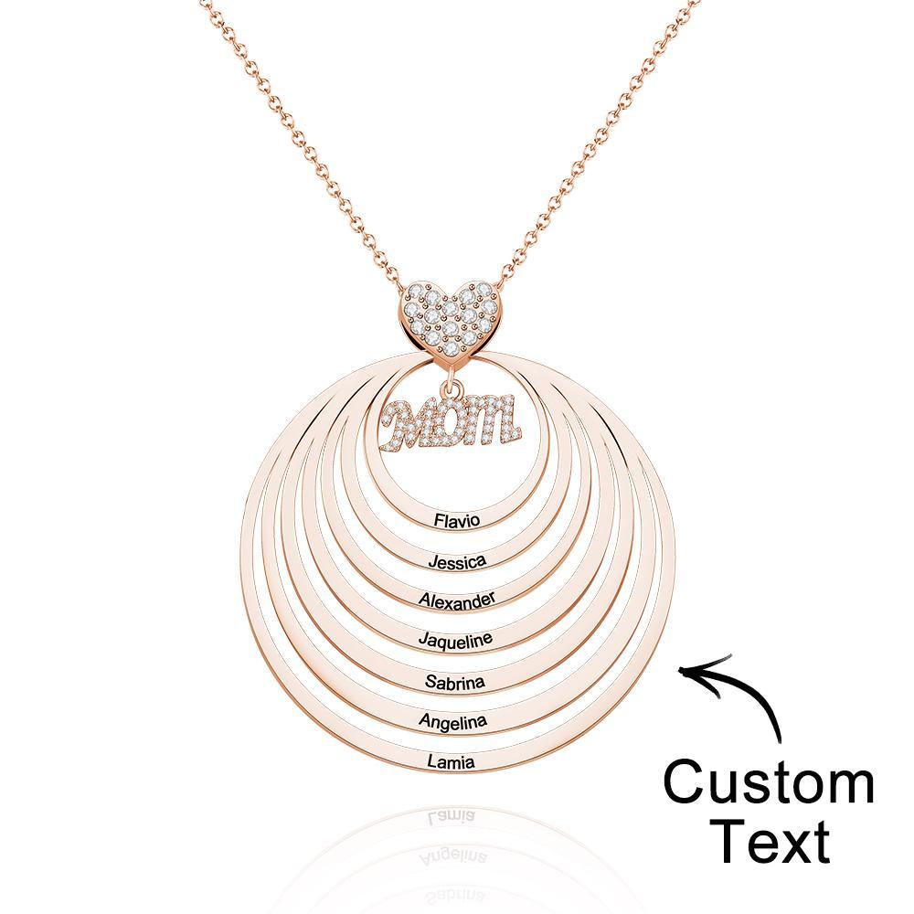 Custom Engraved Necklace Simple Circularity Family Gifts - soufeelau