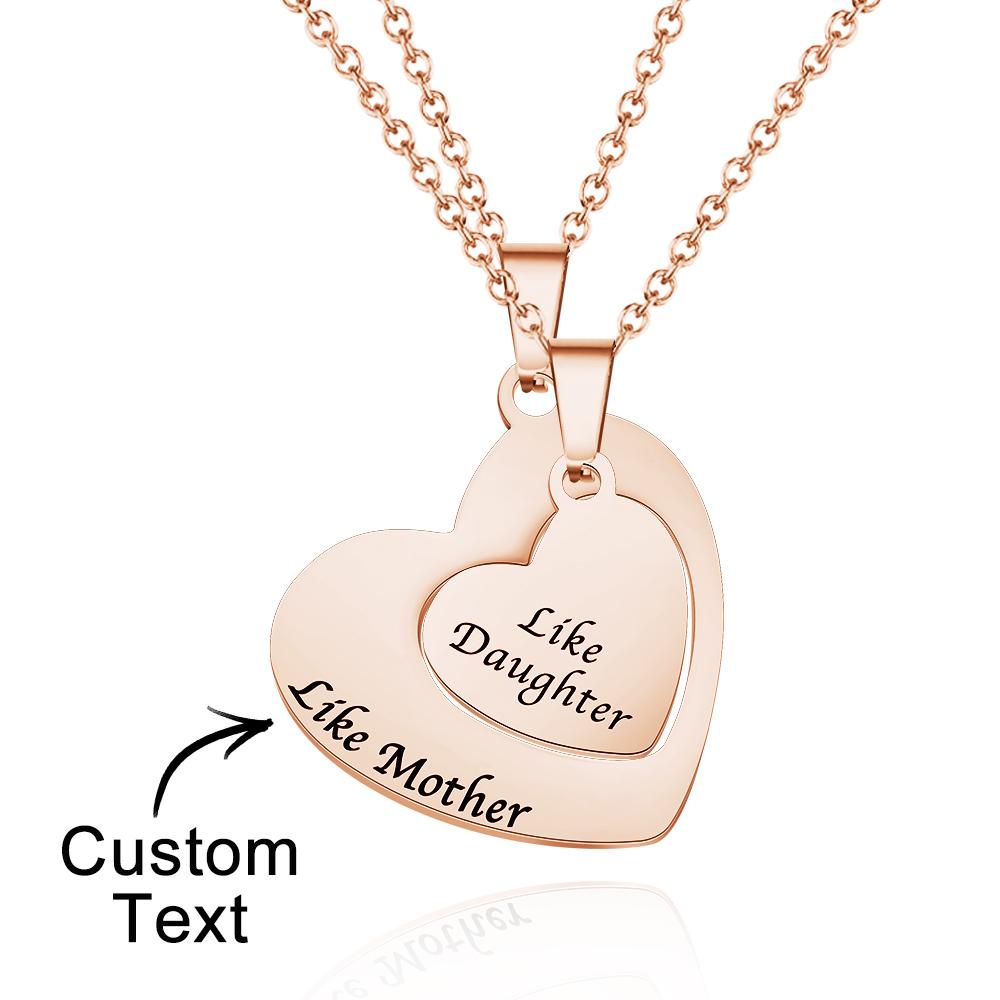 Engraved Heart Hollow Necklaces Set Custom Elegant Heart Pendant Necklace - soufeelau
