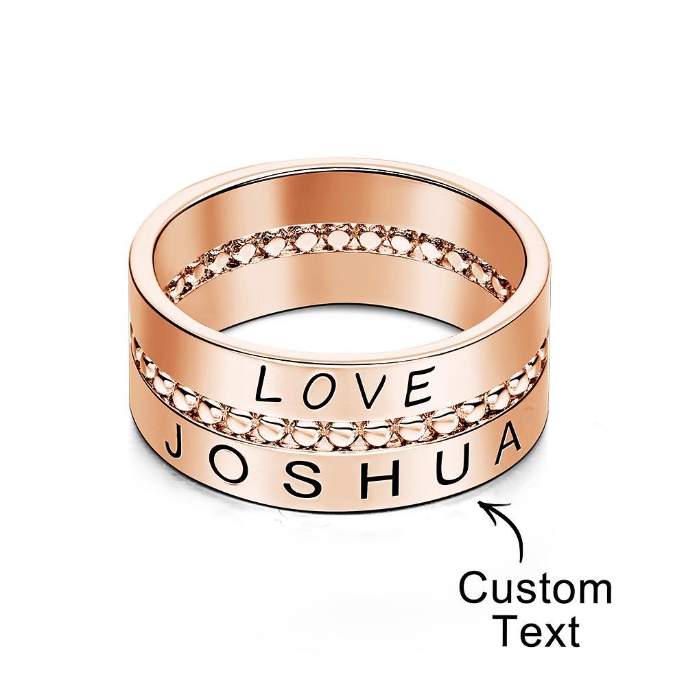 Personalized Gift for Mother's Day Personalized Stacking Rings Gold Filled Gold Name Ring - soufeelau